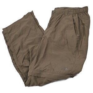 The North Face Pants Mens L 34x29 Brown Convertible Cargo Ankle Zips Drawstring